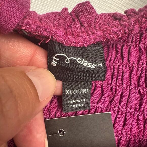 Art Class Sun Dress Girls Size XL (14-16) Magenta Purple Sleeveless Casual - Picture 6 of 7